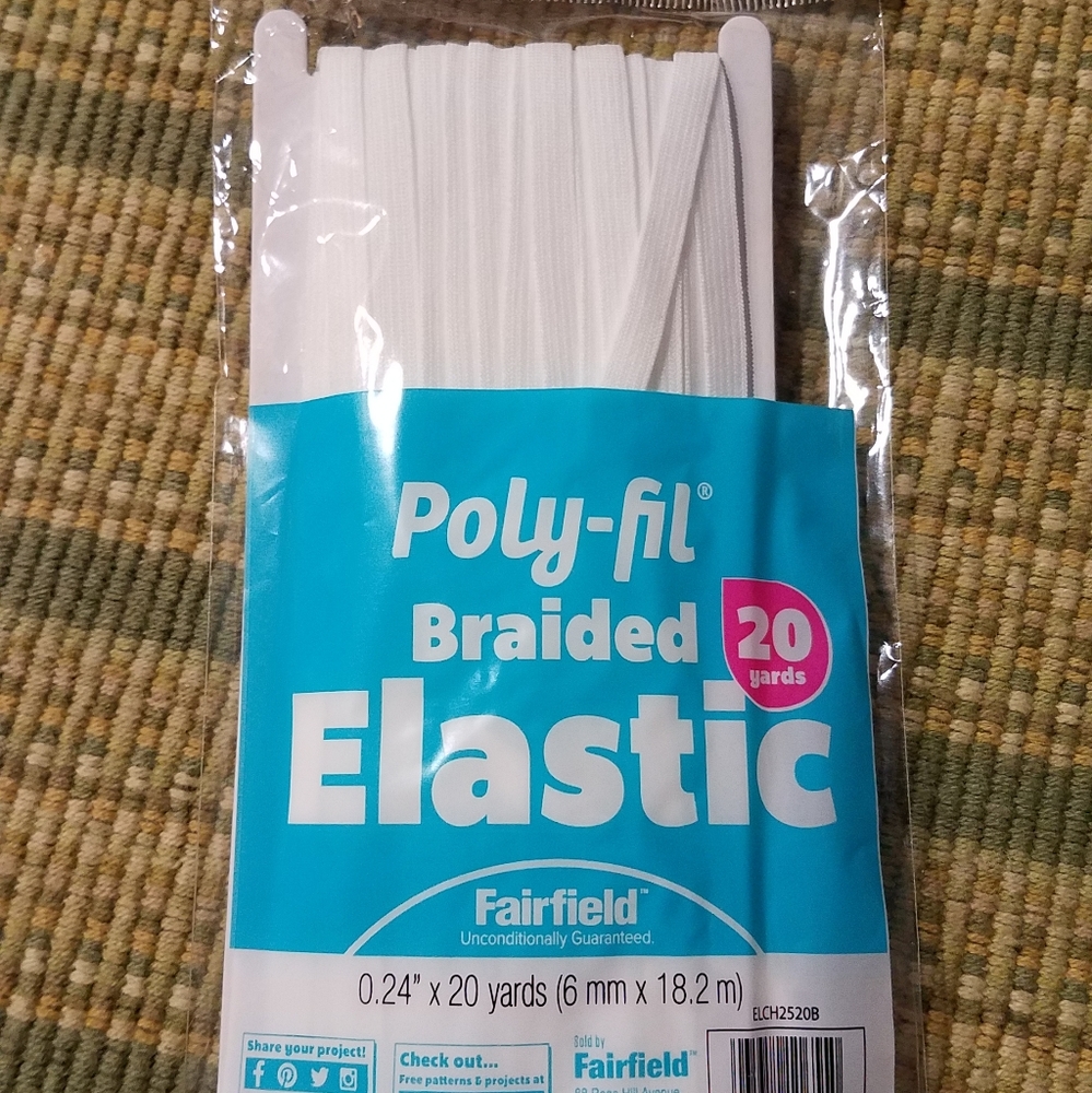 ⭐️5 for 20⭐️ POLY-FIL White Braided Elastic Band 1/4"